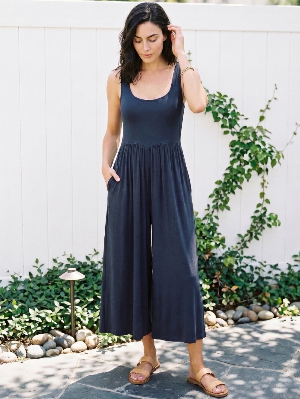 Sozy Chanel Wide-Leg Jumpsuit in Green